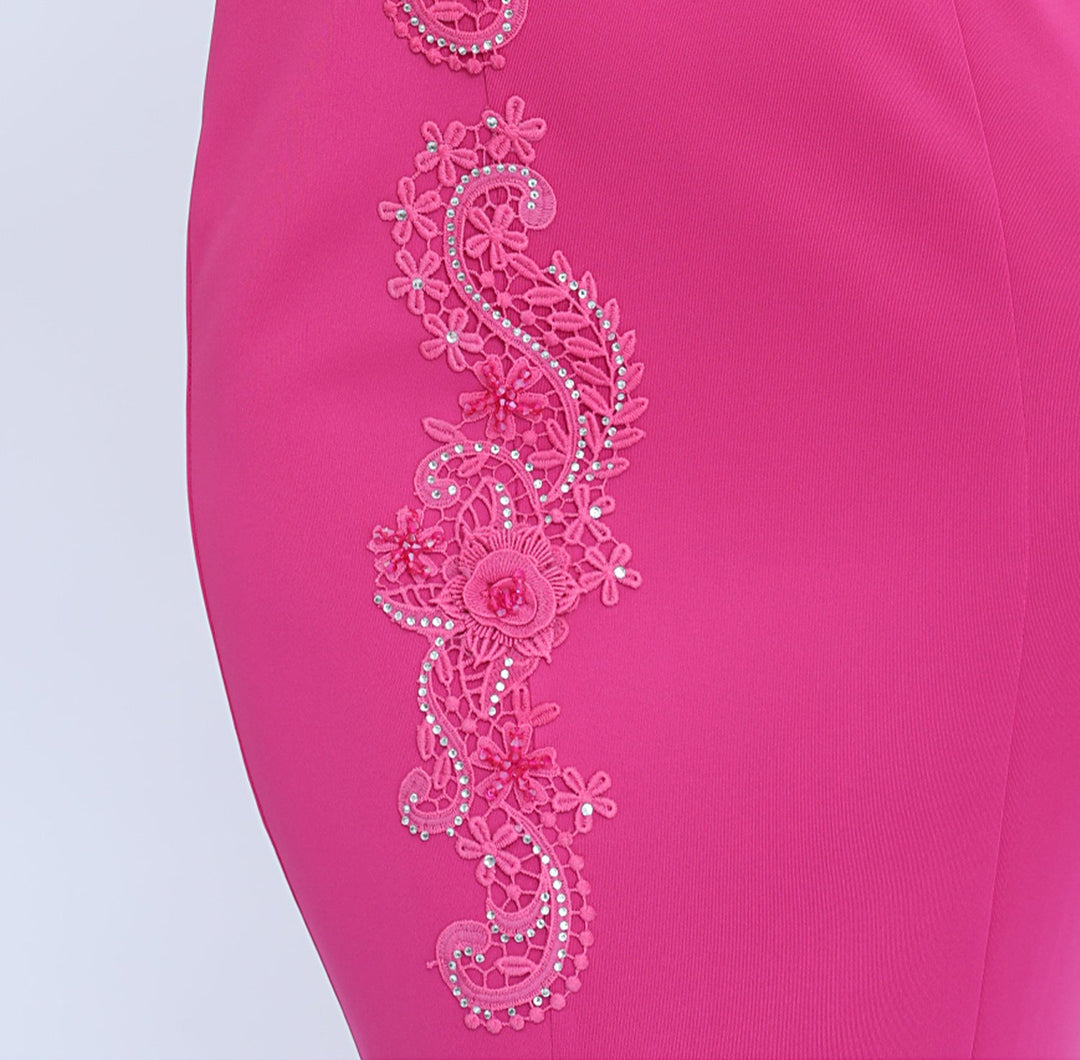 Geplooide top met uitlopende mouwen en maxi-rok set met tailleband – Rosiny 