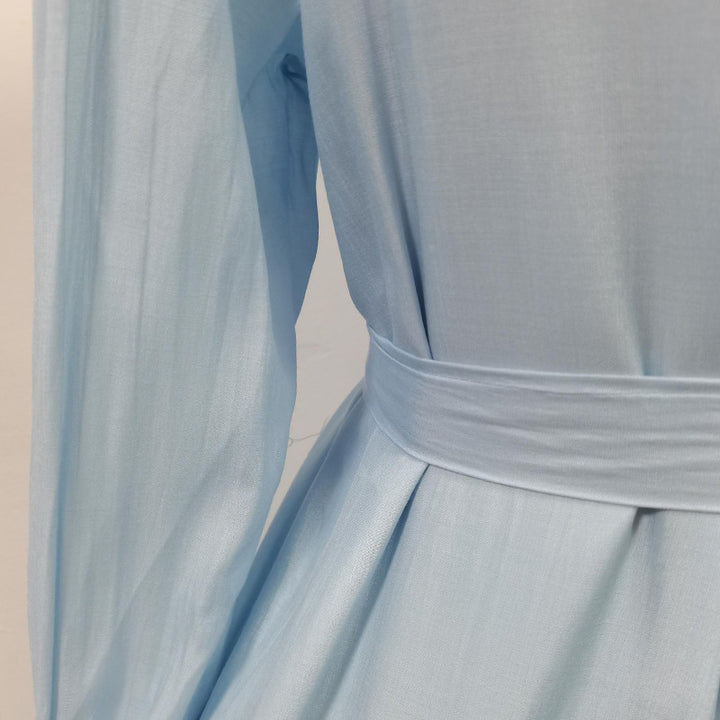 Geplooide top met uitlopende mouwen en maxi-rok set met tailleband – Rosiny 