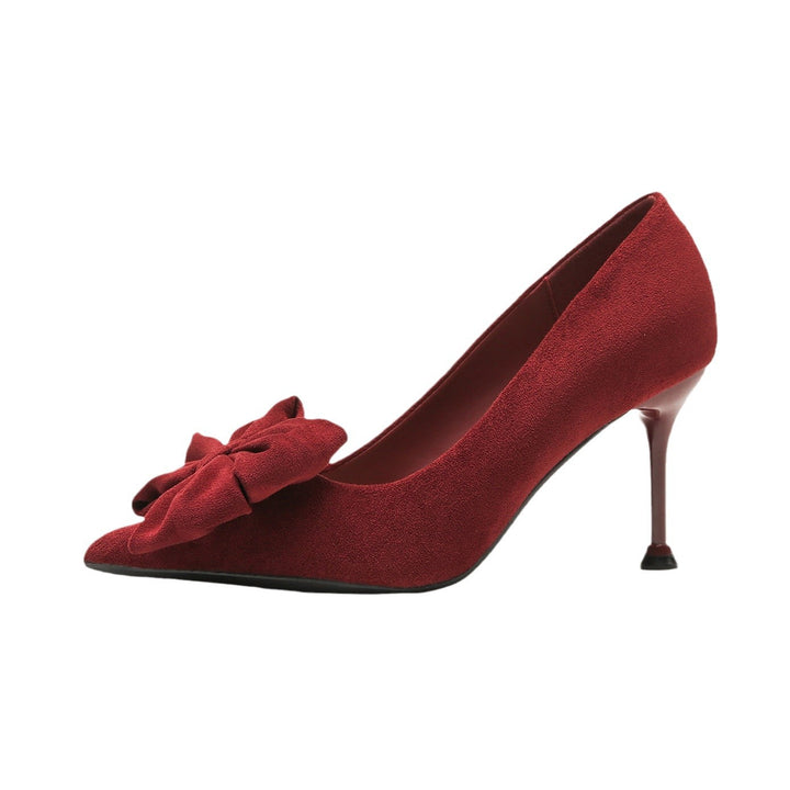 pointed-toe pumps with oversized bow – ADELLEXU