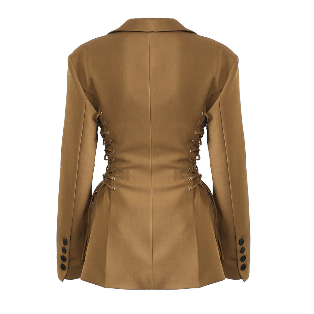 Geplooide top met uitlopende mouwen en maxi-rok set met tailleband – Rosiny 