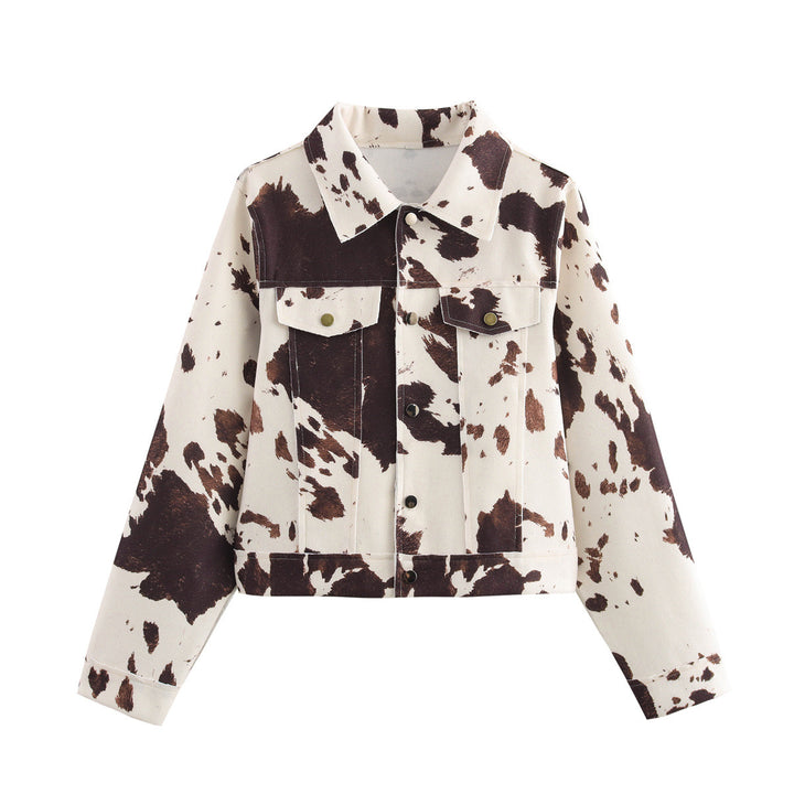 printed jacket with cow pattern – SIENNA