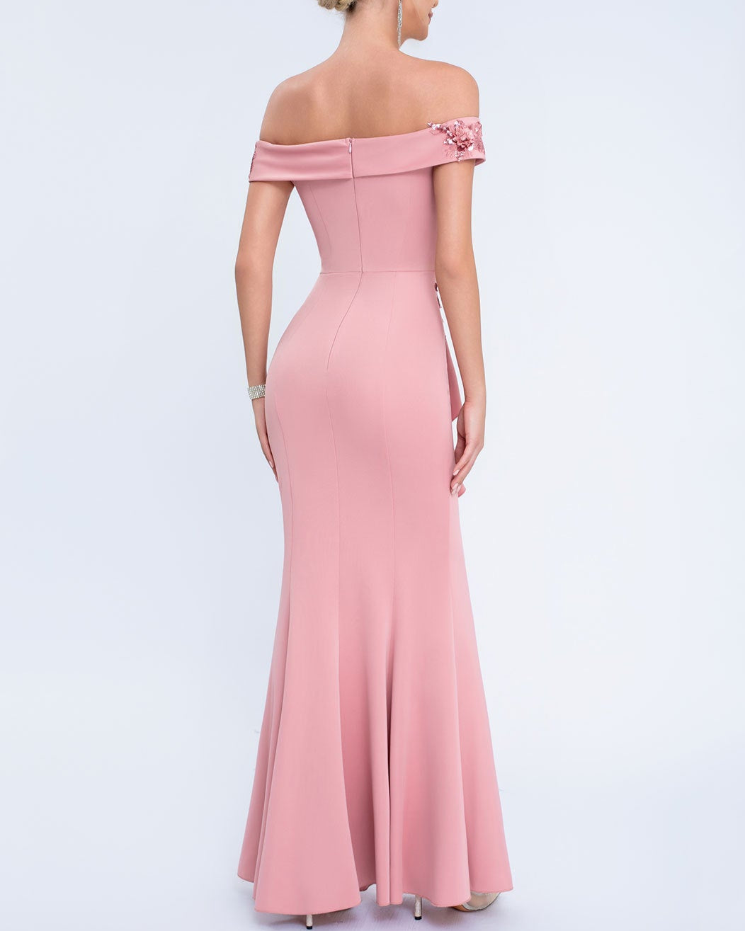 Geplooide top met uitlopende mouwen en maxi-rok set met tailleband – Rosiny 