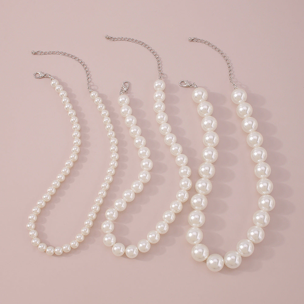 multi-strand faux pearl choker necklace - AURELIABA