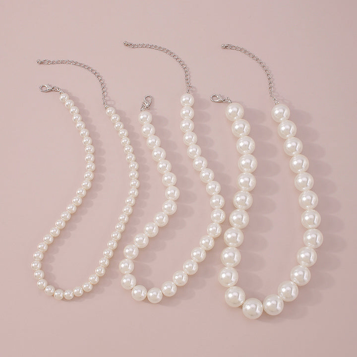 multi-strand faux pearl choker necklace - AURELIABA