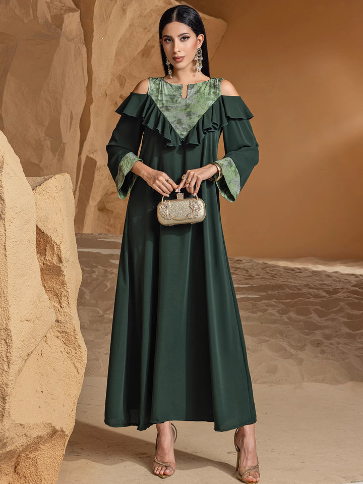 定制喇叭套装，配缎面泡泡袖 - VALENCIA 