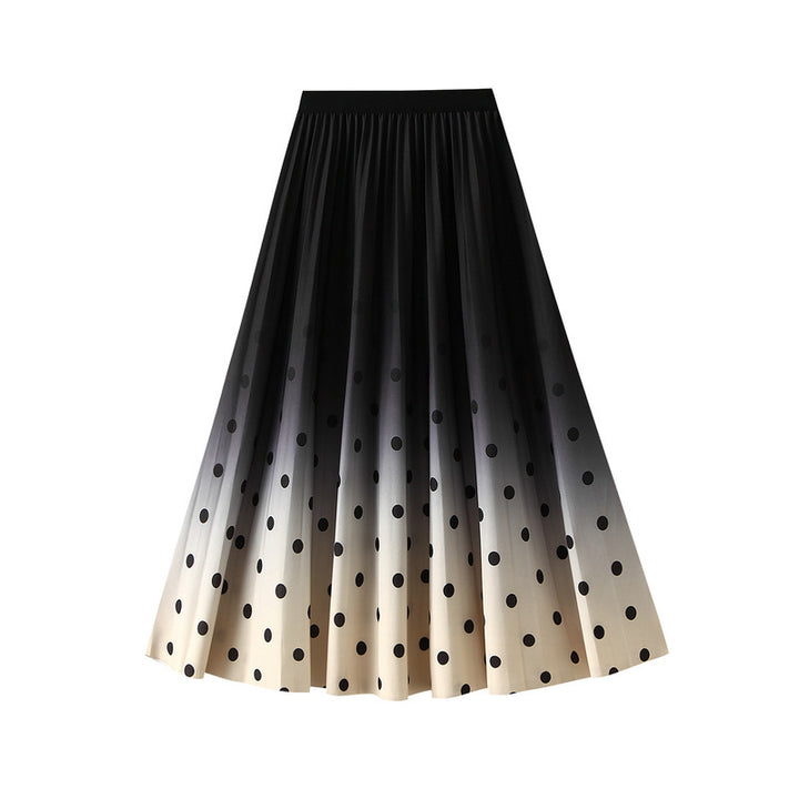 ombre pleated midi skirt with polka dot print – SOIRÉE