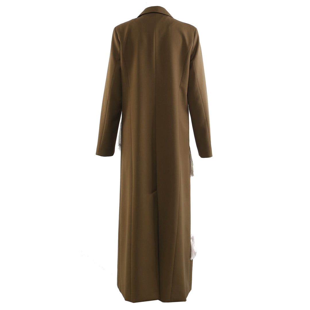 Long Straight-Cut Jacket with Wavy Fringe Panel – SABLE
