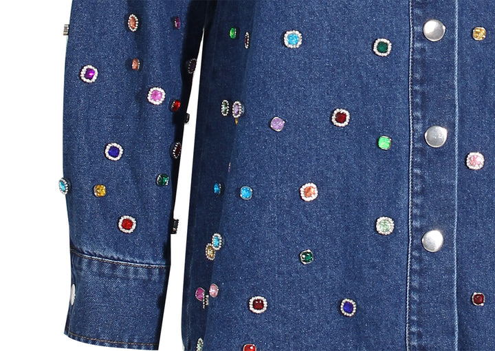 denim set with multicolor crystal embellishments – AURORA
