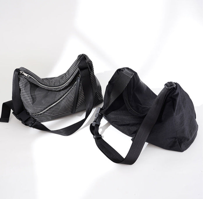 slouchy shoulder bag with asymmetric zipper - NIALI