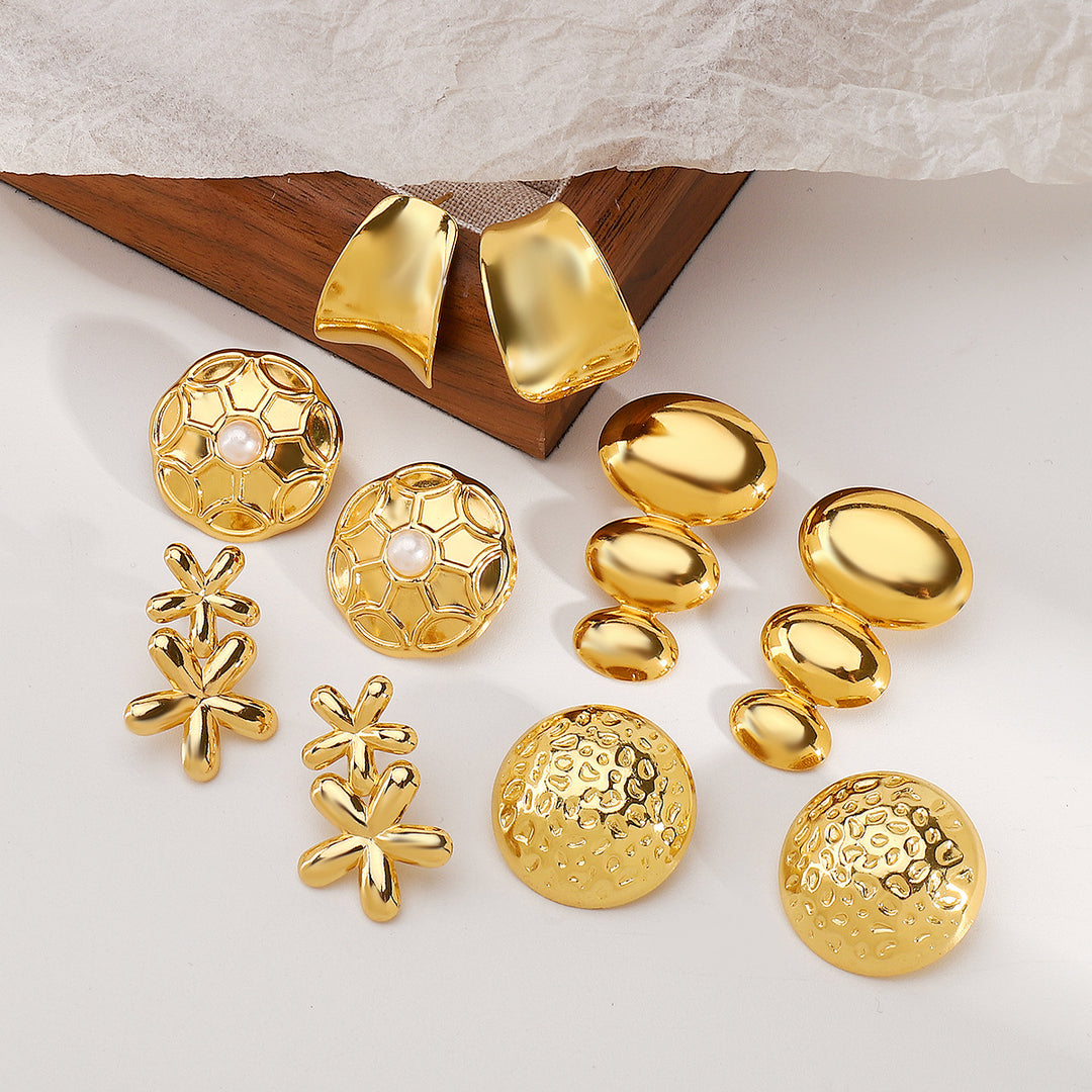 gold-plated geometric pendant jewelry sets in assorted designs – MIRA