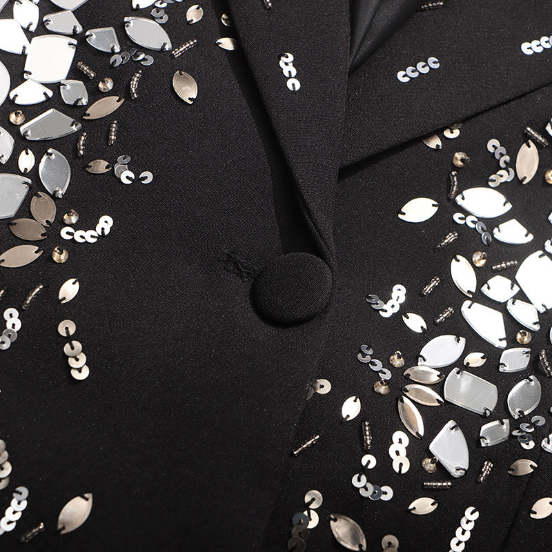 embellished tailored blazer with sequin details – ASTRID