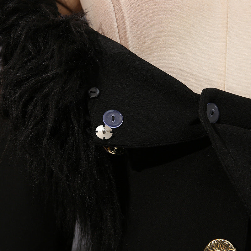 Haut à manches évasées plissées et ensemble jupe longue avec ceinture à la taille – Rosiny 