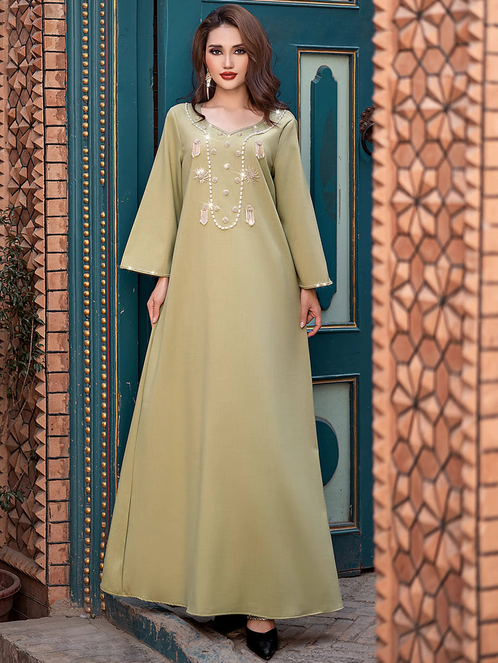 定制喇叭套装，配缎面泡泡袖 - VALENCIA 