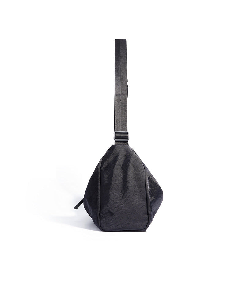 slouchy shoulder bag with asymmetric zipper - NIALI