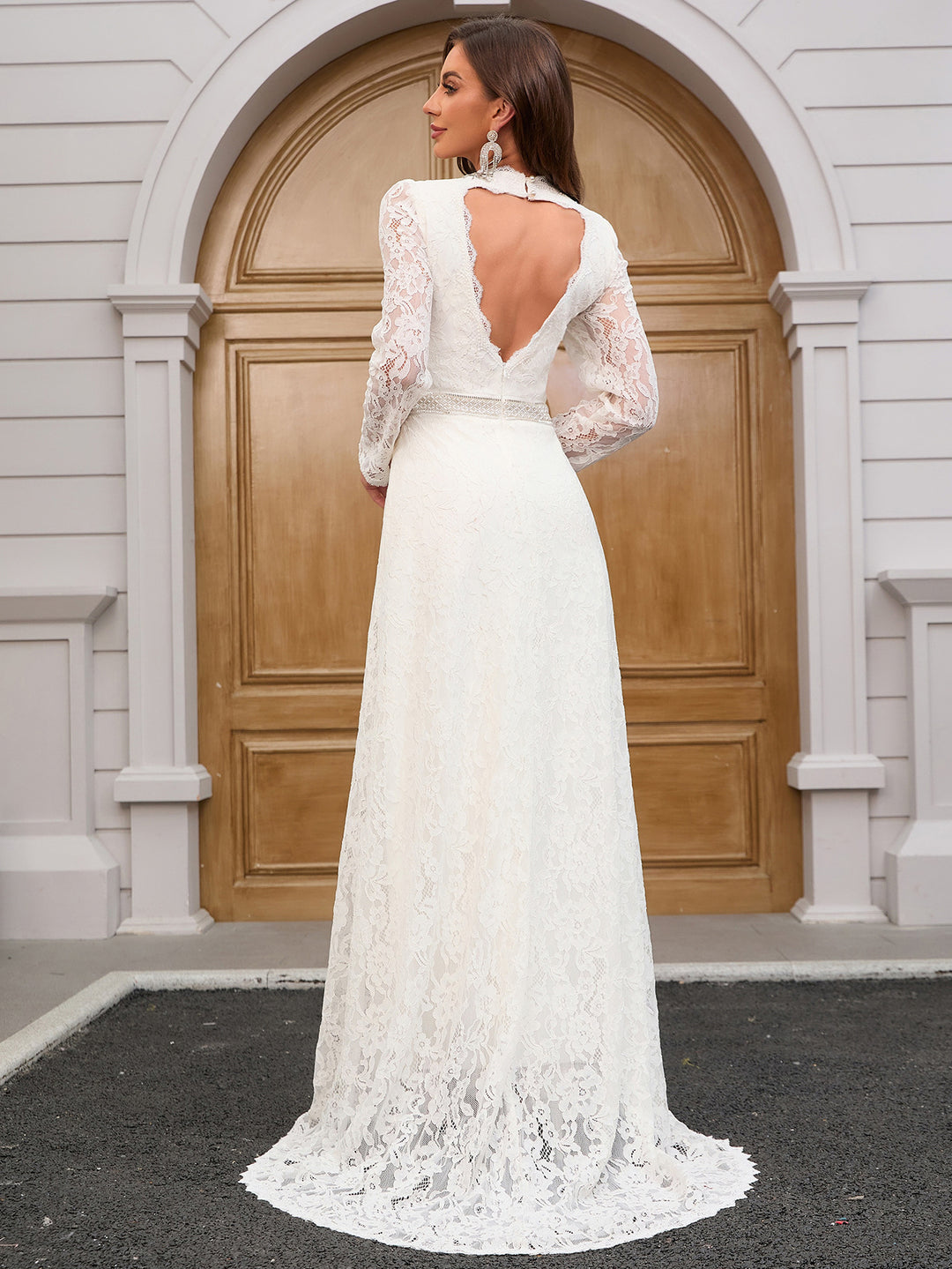 Plissiertes Oberteil mit ausgestellten Ärmeln und Maxirock-Set mit Taillengürtel – Rosiny 