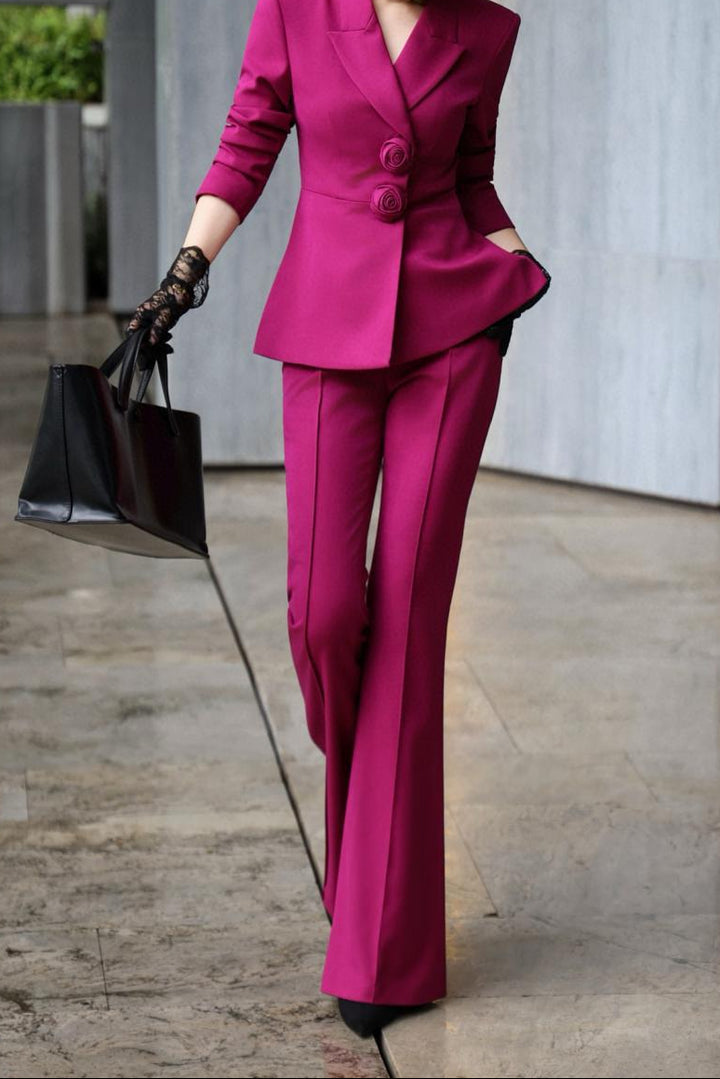 tailored blazer suit with structured lapels – VIOLET