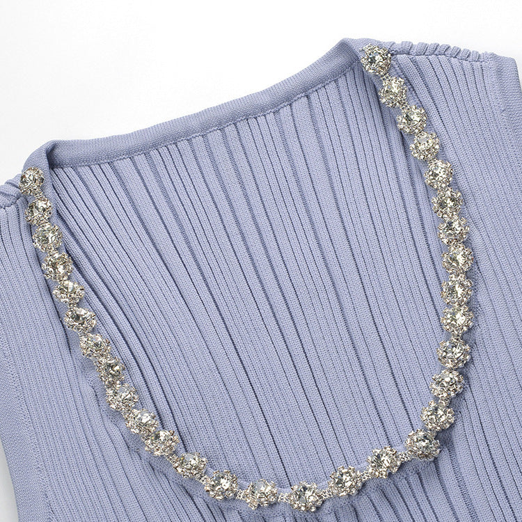 Geplooide top met uitlopende mouwen en maxi-rok set met tailleband – Rosiny 