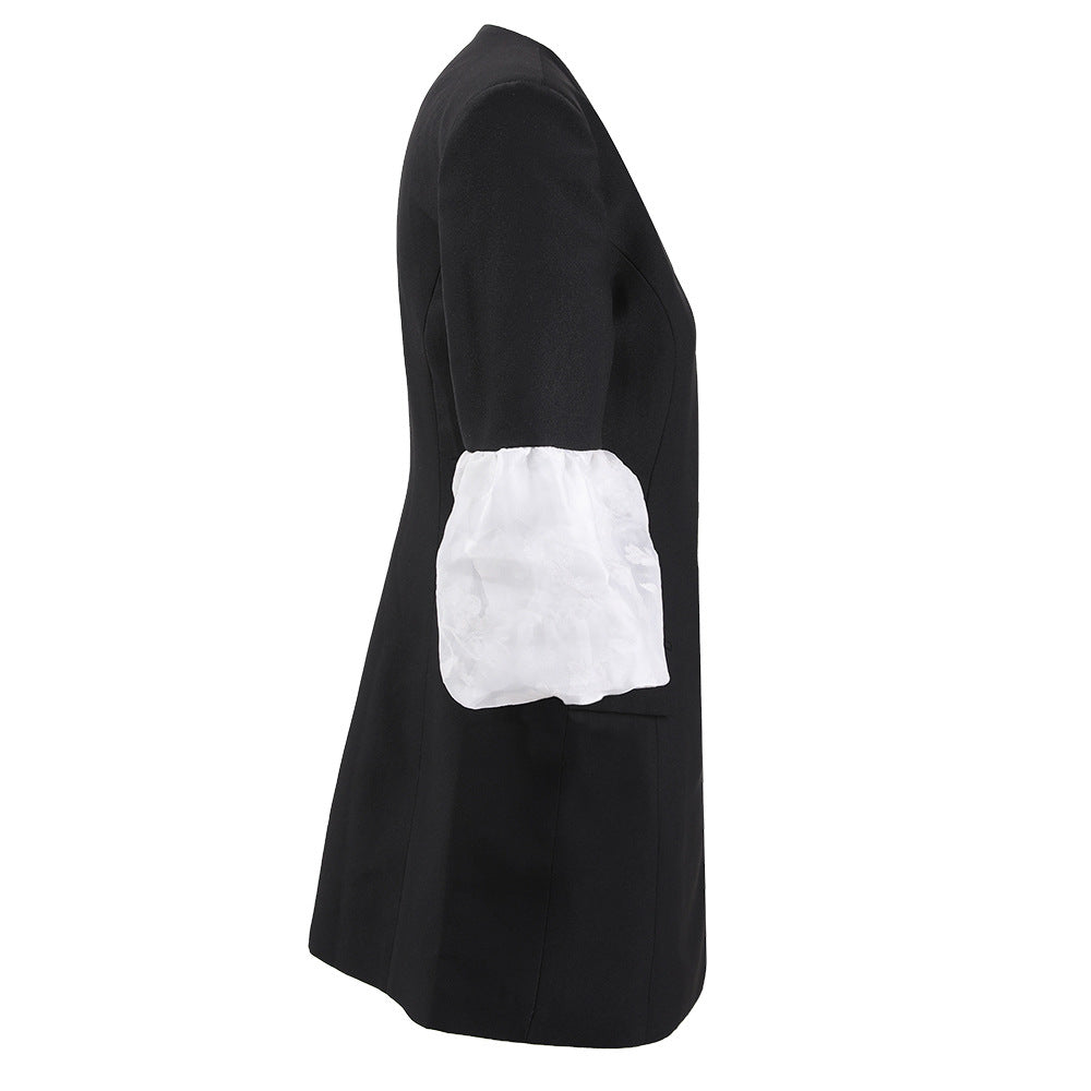 Blazer mini dress with contrast puff sleeves – NOVAQR