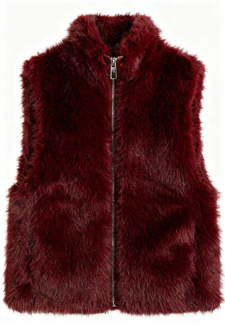 Soft Faux Fur Zip-Up Vest – LUNA