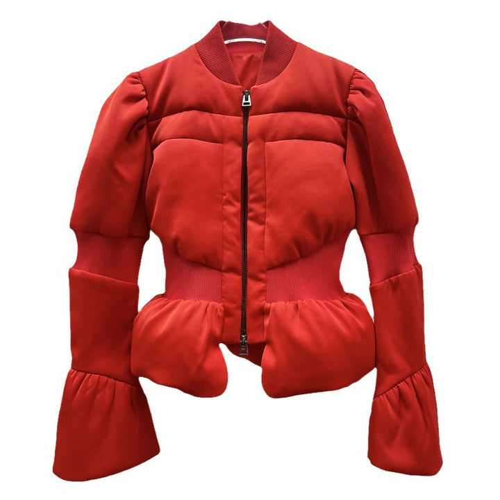 cropped padded jacket with structured panels – LUMINA