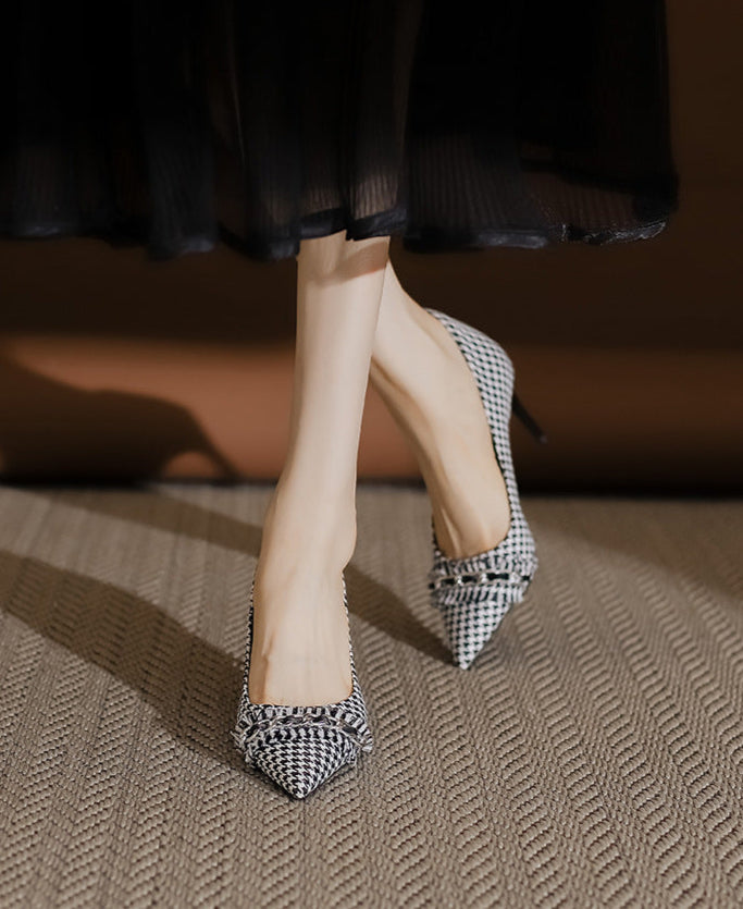 houndstooth pointed-toe pumps with chain detail – VERAQPI