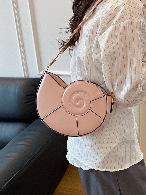 spiral shell crossbody bag with curved design – NAUTILA