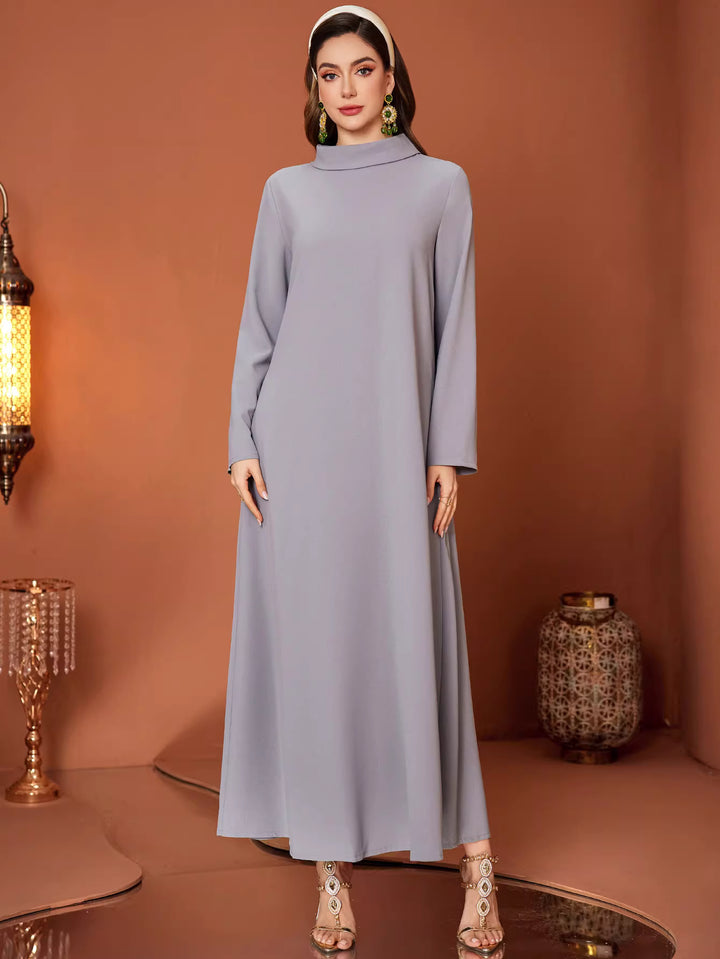 Embroidered Open Abaya with Inner Dress and Waist Belt – NOURA