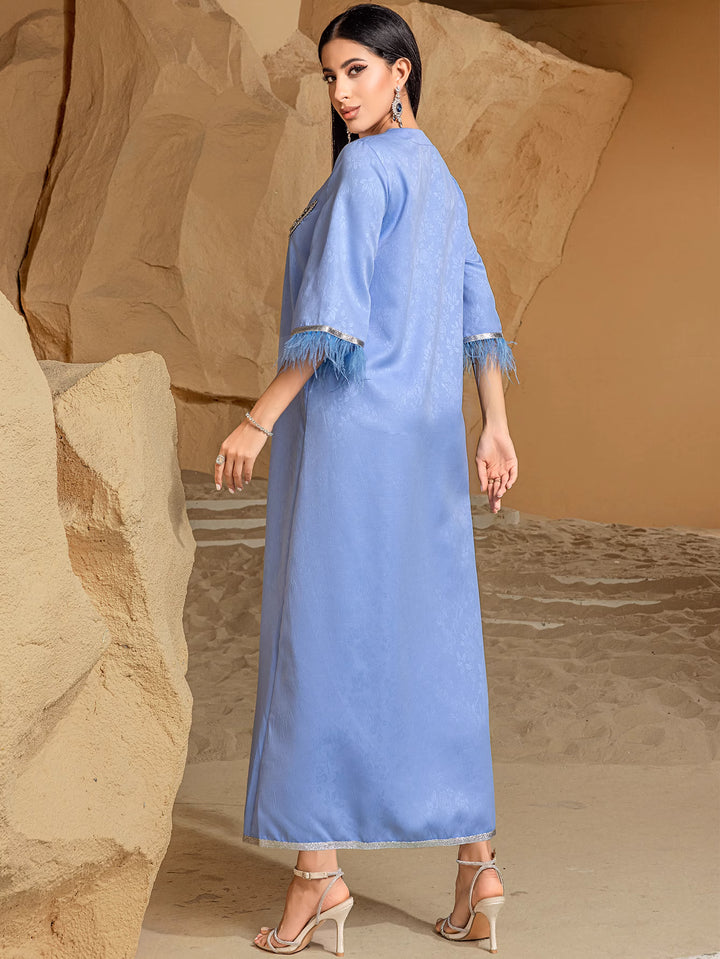 定制喇叭套装，配缎面泡泡袖 - VALENCIA 