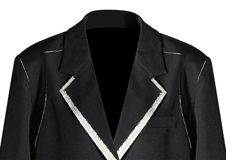 tailored black blazer with contrast trim – NOIR