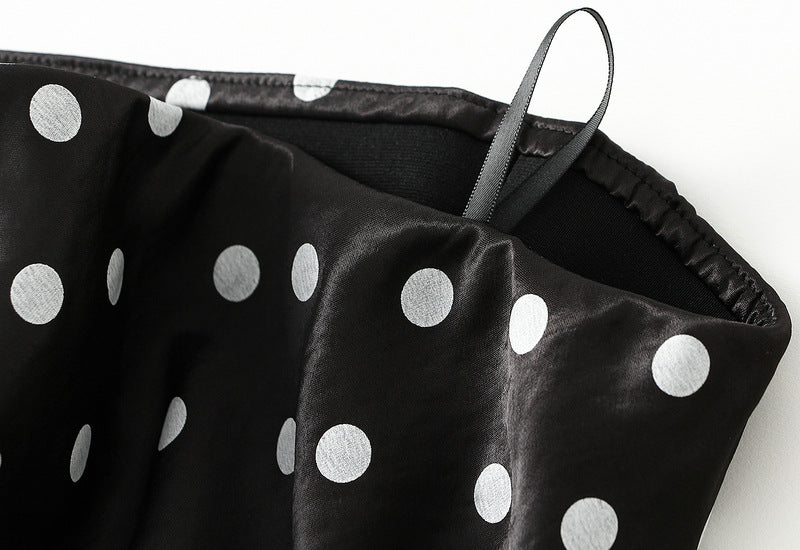 polka-dot satin midi skirt – NOVA