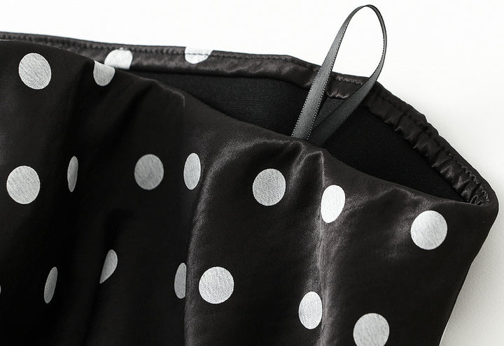 polka-dot satin midi skirt – NOVA