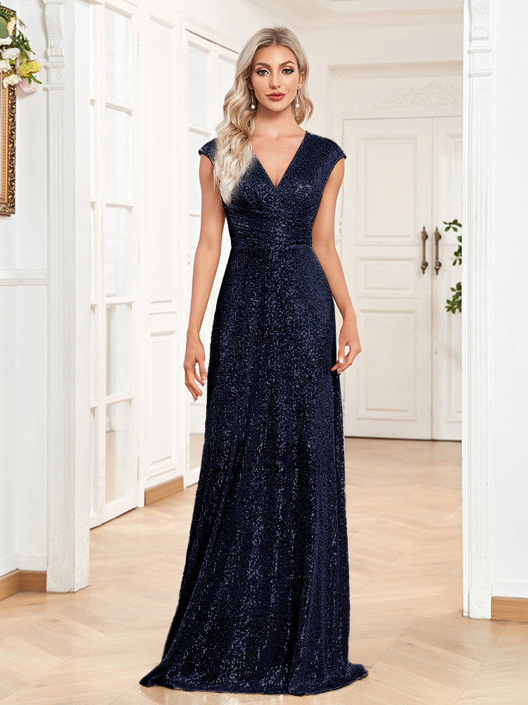 ap-sleeve sequin evening gown – ELYSIA