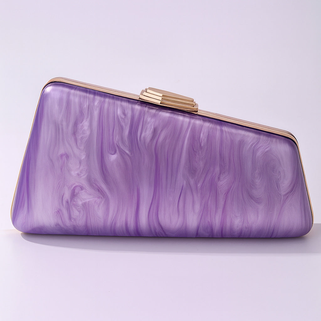 marbled lilac clutch with gold frame – LILURA