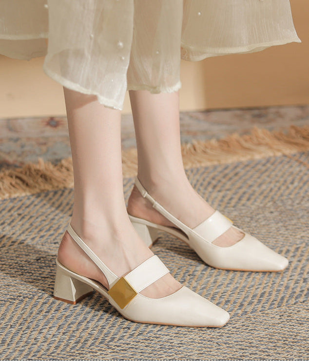 slingback block heels with metallic accent – DARIACTI