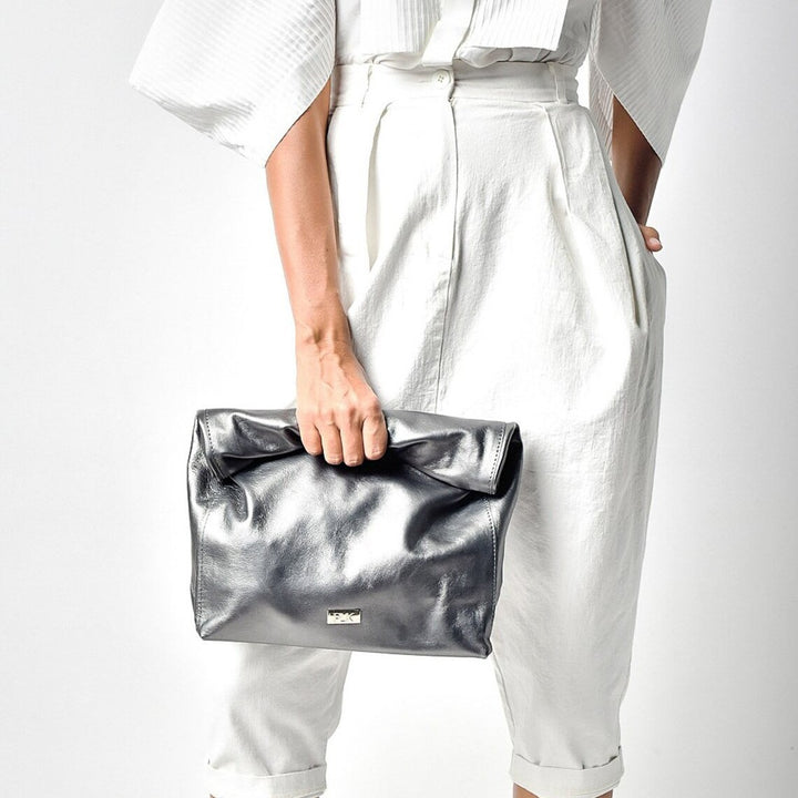 fold-over leather clutch bag – AURILPA