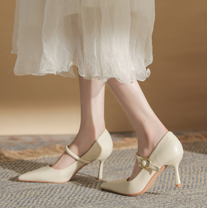 pointed-toe pumps with buckle strap - DARIAXIN