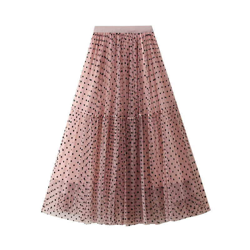 tiered polka-dot tulle midi skirt – DOTTI
