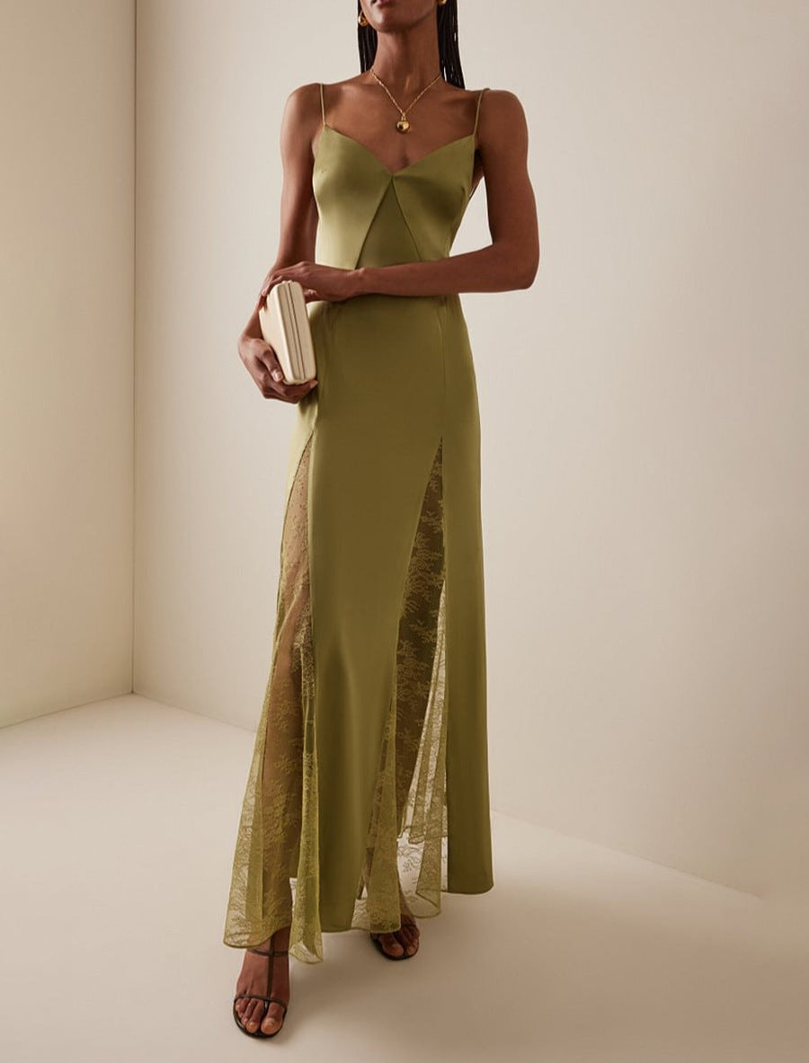 فستان انزلاقي مع حشوات من الدانتيل – ساجيلي