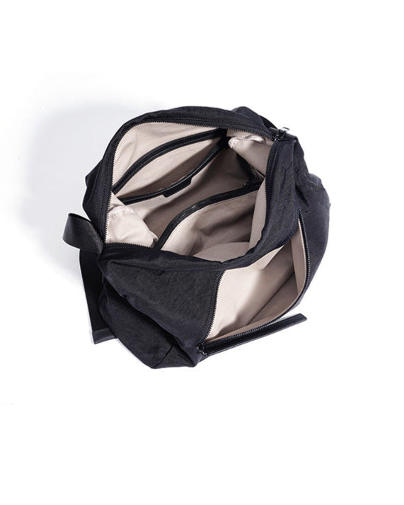 slouchy shoulder bag with asymmetric zipper - NIALI