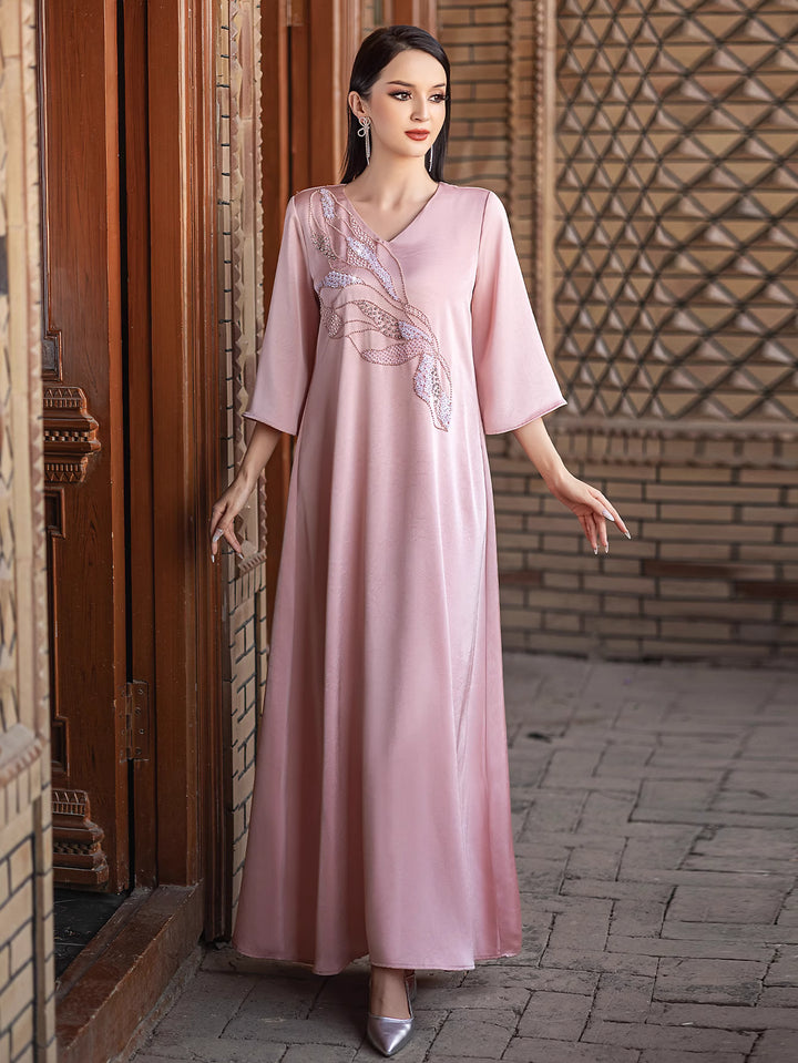 op maat gemaakte flare-pak met satijnen pofmouwen – VALENCIA 