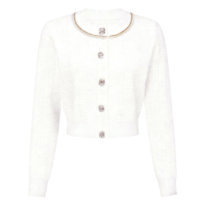 knitted two-piece dress set with logo pattern – CAMILA