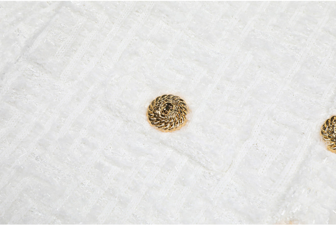 tweed jacket with gold button detailing – VERAQU