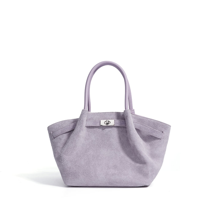 geweven rieten draagtas met dubbele leren handvatten – LÉONIE 