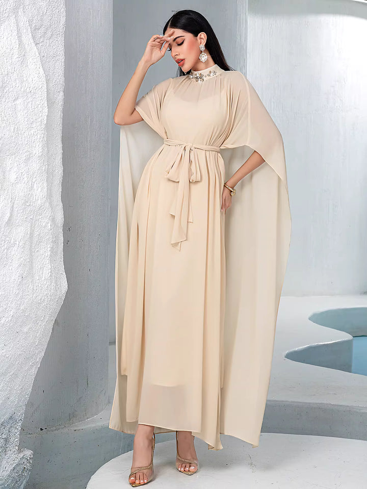soft-draped evening dress with sculpted waist – ISADORA