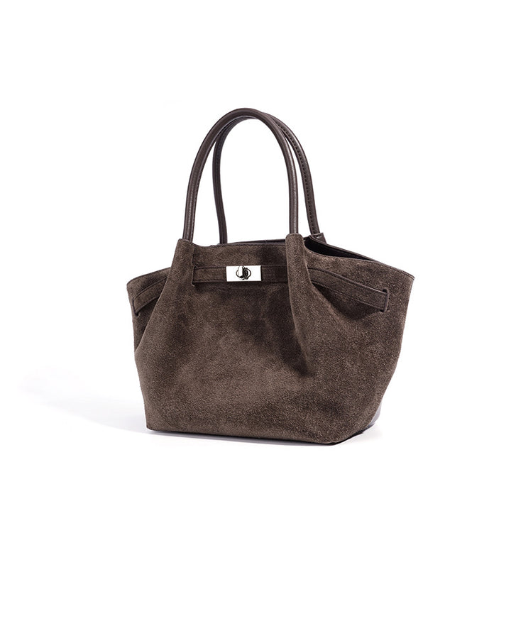 geweven rieten draagtas met dubbele leren handvatten – LÉONIE 