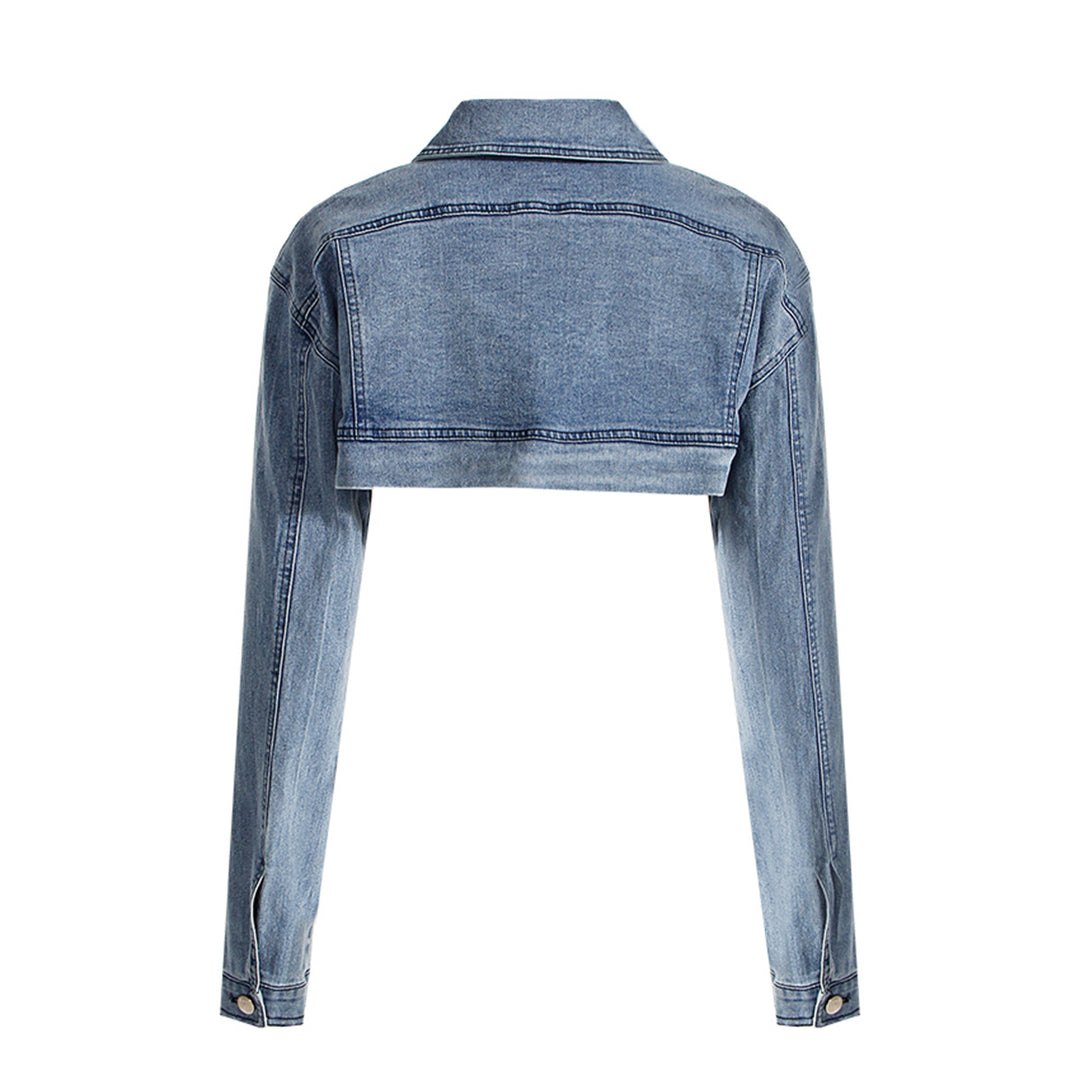 op maat gemaakte flare-pak met satijnen pofmouwen – VALENCIA 