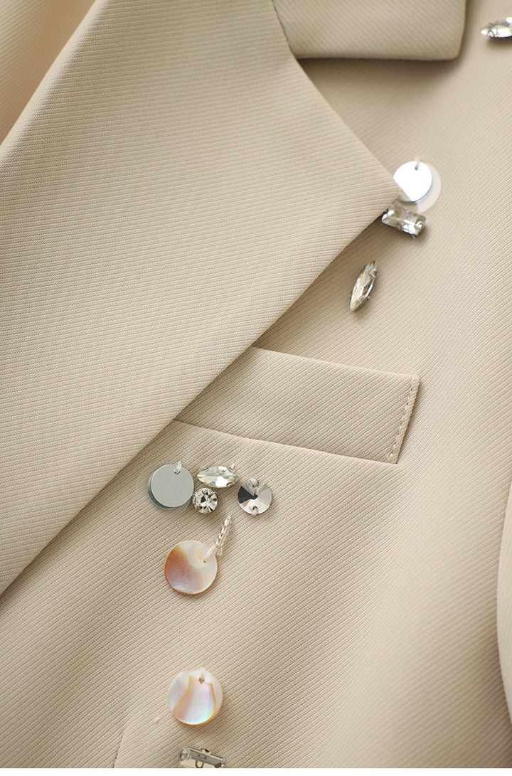 embellished tailored suit with straight-leg trousers – LUNARA