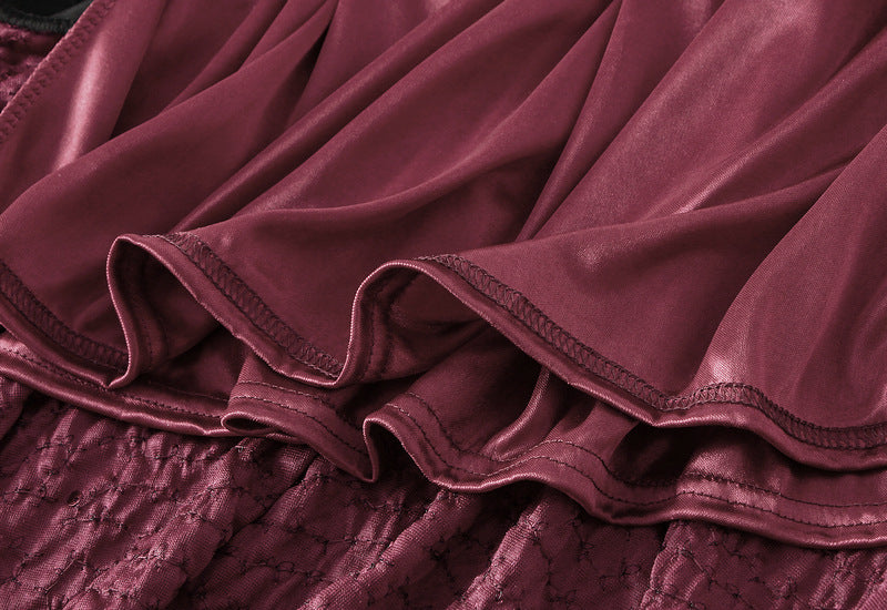 velvet midi skirt with asymmetric sequin ruffle – STELLAR