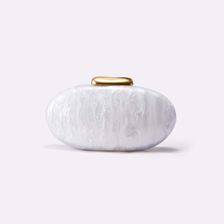 oval acrylic clutch with marble texture – CELESNEK