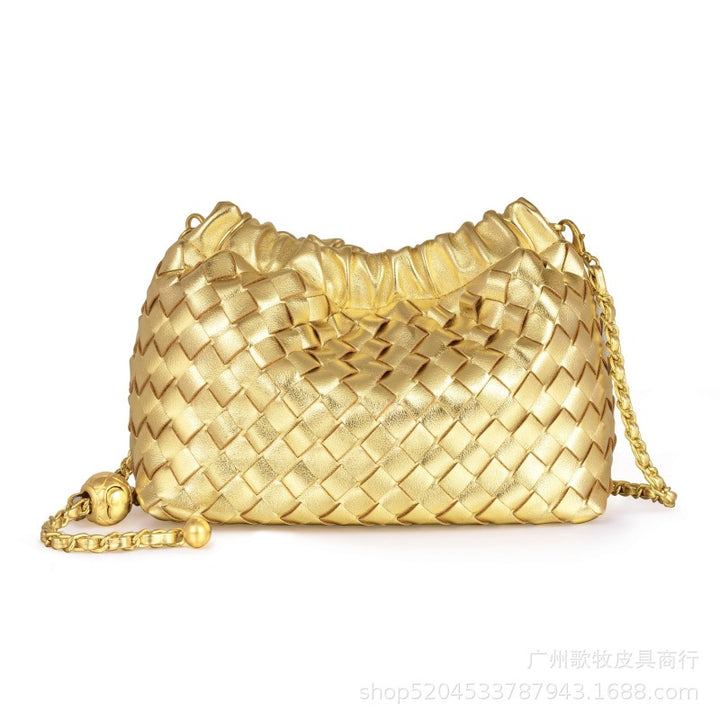 geweven rieten draagtas met dubbele leren handvatten – LÉONIE 